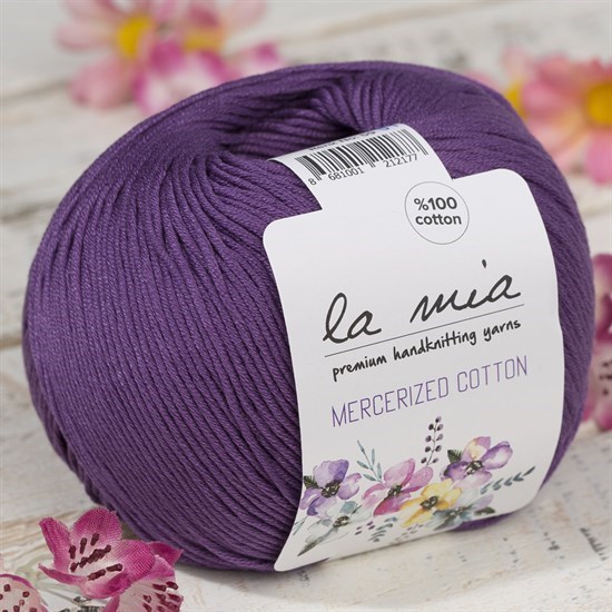 La Mia Mercerized Cotton Koyu Mor El Örgü İpi - 59 - 33593