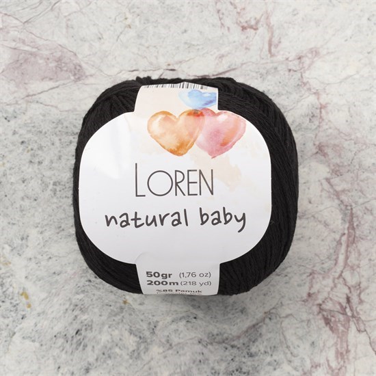 Loren Natural Baby Siyah El Örgü İpi - R004 - 33828