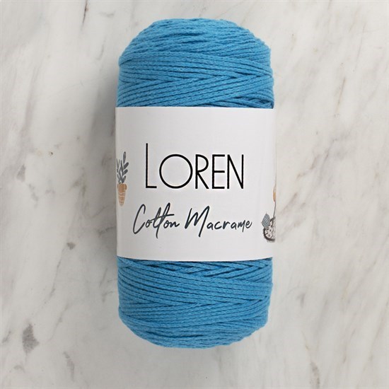 Loren Cotton Macrame Mavi -L130 - 34189