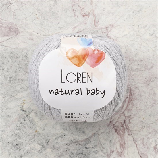 Loren Natural Baby Açık Gri El Örgü İpi - R080 - 33826