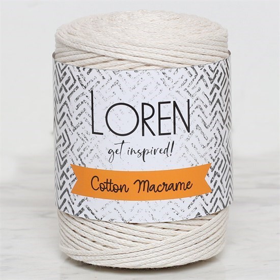 Loren Cotton Macrame Açık Krem - 702 - 34364