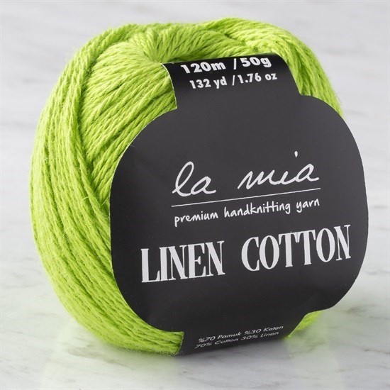 La Mia Linen Cotton Açık Yeşil El Örgü İpi - L186 - 33866