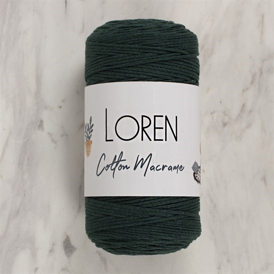 Loren Cotton Macrame Koyu Yeşil -L140 - 34193