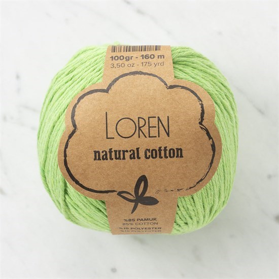 Loren Natural Cotton Fıstık Yeşili El Örgü İpi - R088 - 33913