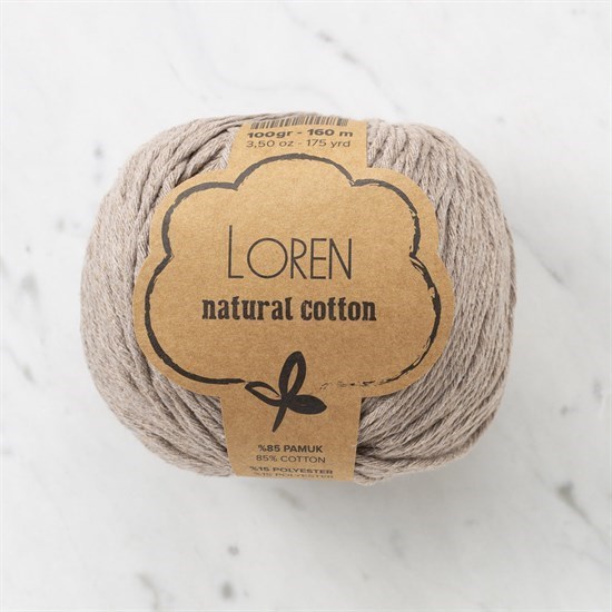 Loren Natural Cotton Vizon El Örgü İpi - R085 - 33924