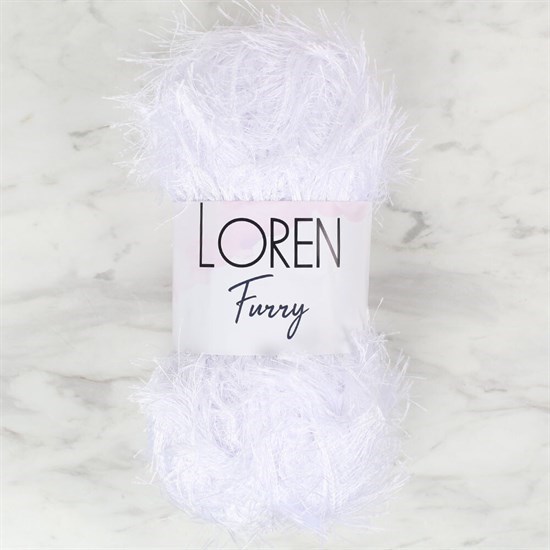 Loren Furry Beyaz El Örgü İpi - RF118 - 34067