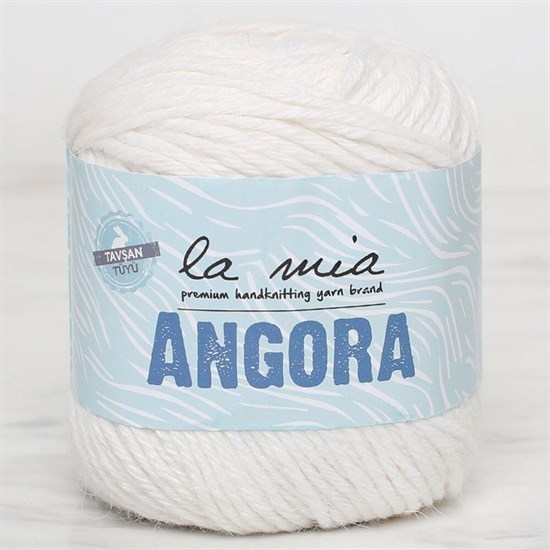 La Mia Angora 50gr Beyaz El Örgü İpi - L001 - 33804