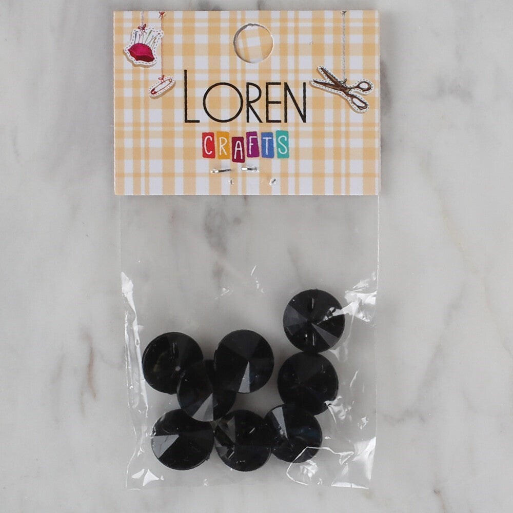 Loren Crafts siyah 8 li düğme - 194