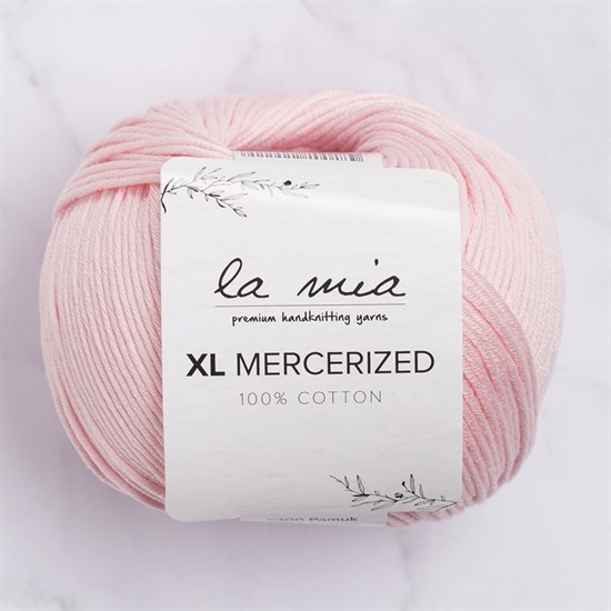 La Mia XL Mercerized Pembe El Örgü İpi - 4 - 33760