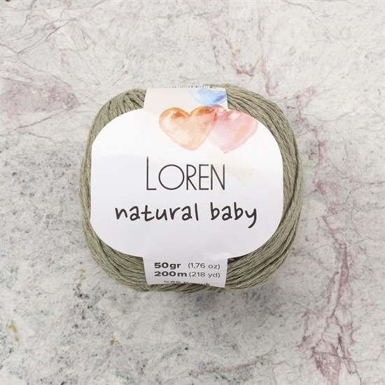 Loren Natural Baby Küf Yeşili El Örgü İpi - R089 - 33936