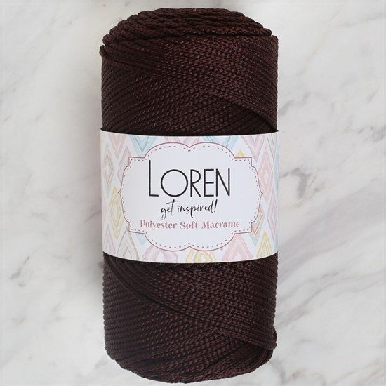 Loren Polyester Soft Macrame Koyu Kahverengi El Örgü İpi - LM034 - 34440