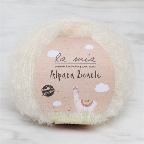 La Mia Alpaca Boucle 50 Gr Açık Krem El Örgü İpi - L301 - 34384