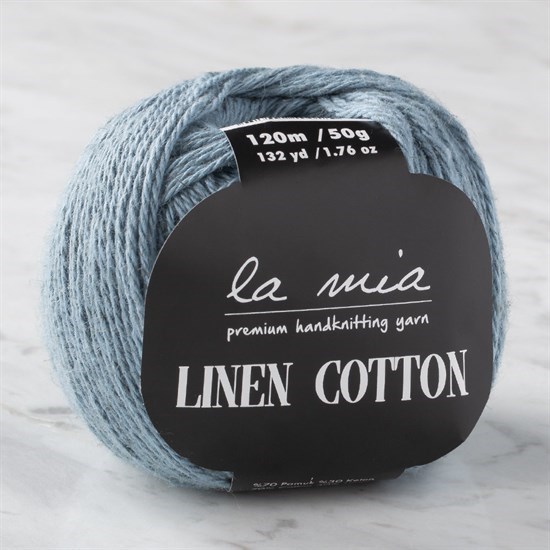 La Mia Linen Cotton Mavi El Örgü İpi - L187 - 33873