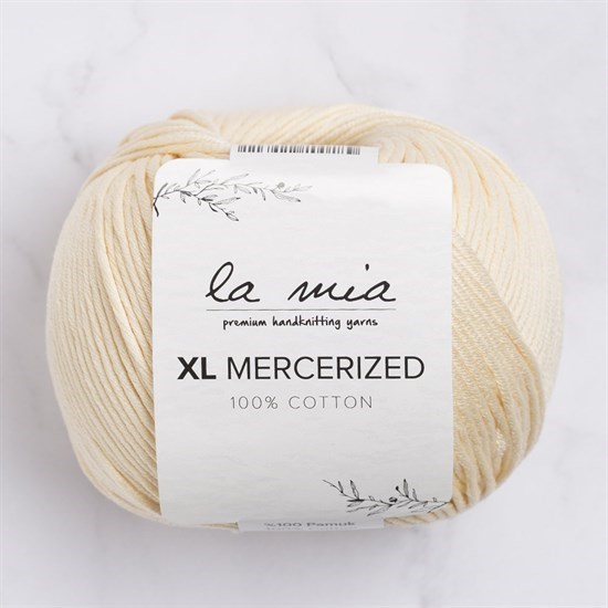 La Mia XL Mercerized Krem El Örgü İpi - 174 - 33769