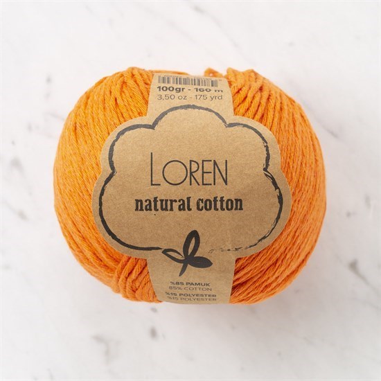 Loren Natural Cotton Koyu Turuncu El Örgü İpi - R096 - 33917