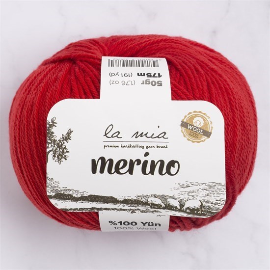 La Mia Merino Kırmızı El Örgü İpi - L092 - 33789