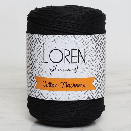 Loren Cotton Macrame Siyah - R004 - 34359