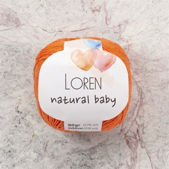 Loren Natural Baby Turuncu El Örgü İpi - R096 - 33823