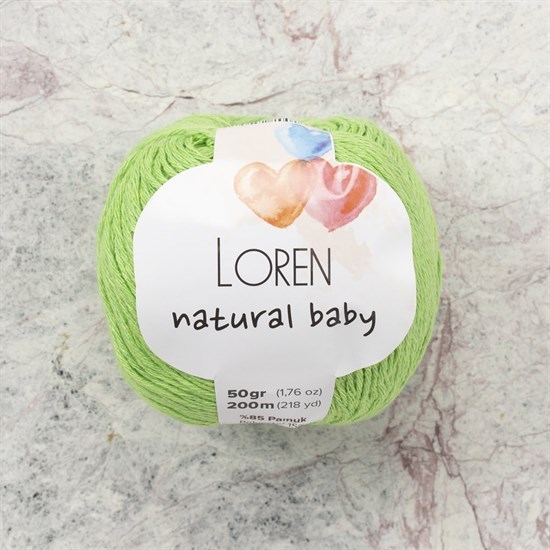 Loren Natural Baby Yeşil El Örgü İpi - R088 - 33938