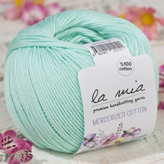 La Mia Mercerized Cotton Açık Yeşil El Örgü İpi - 137 - 33588