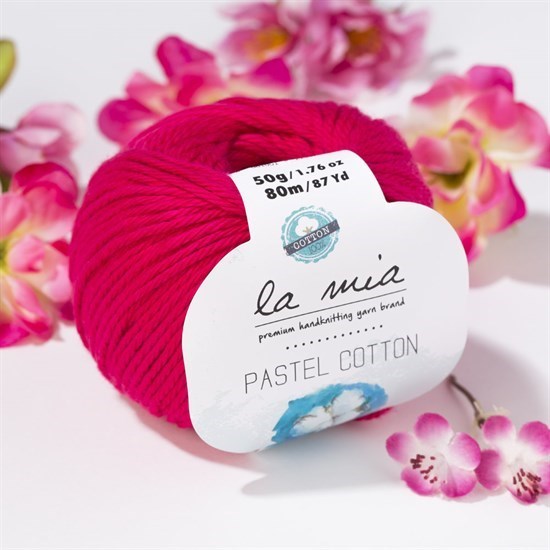 La Mia Pastel Cotton Fuşya El Örgü İpi - L058 - 33613