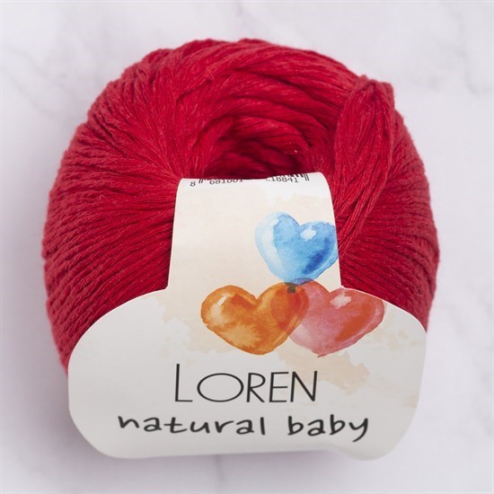 Loren Natural Baby Kırmızı El Örgü İpi - R003 - 33699