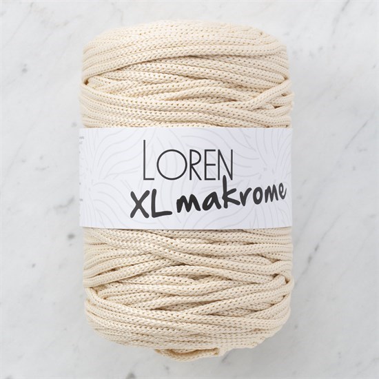 Loren XL Makrome Açık Bej El Örgü İpi - R040 - 33705