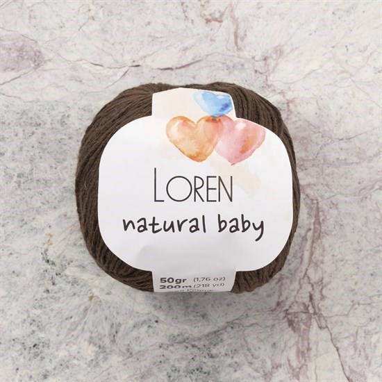 Loren Natural Baby Kahverengi El Örgü İpi - R035 - 33941