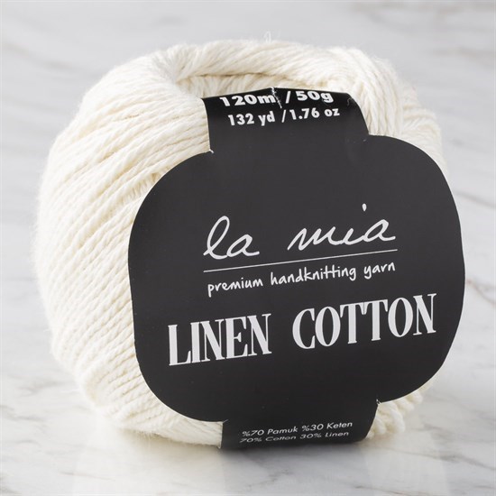 La Mia Linen Cotton Kirli Beyaz El Örgü İpi - L155 - 33861