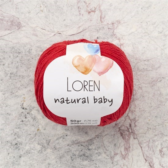 Loren Natural Baby Kırmızı El Örgü İpi - R003 - 33820