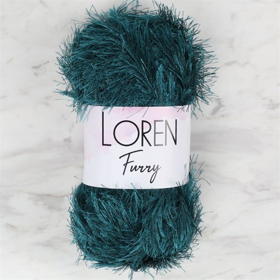 Loren Furry Petrol Mavisi El Örgü İpi - RF039 - 34057