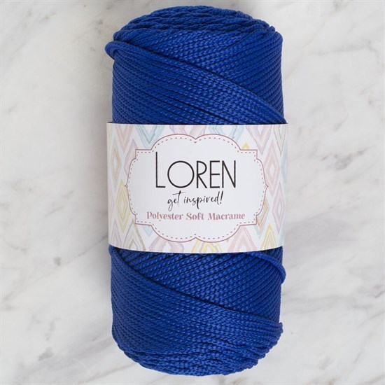 Loren Polyester Soft Macrame Saks Mavisi El Örgü İpi - LM029 - 34435