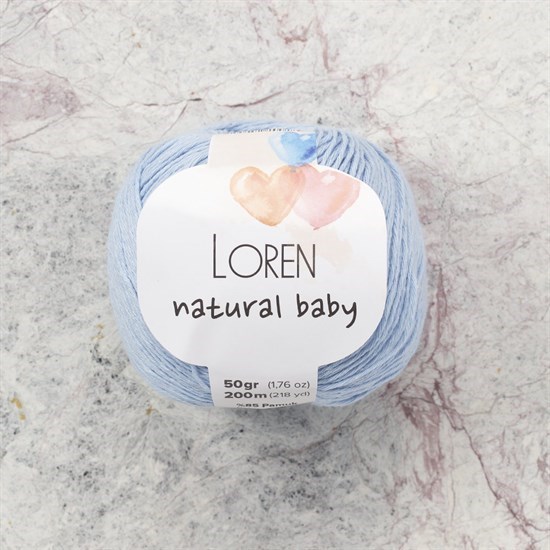 Loren Natural Baby Açık Mavi El Örgü İpi - R090 - 33935