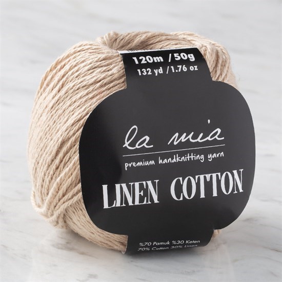 La Mia Linen Cotton Açık Kahverengi El Örgü İpi - L197 - 33869