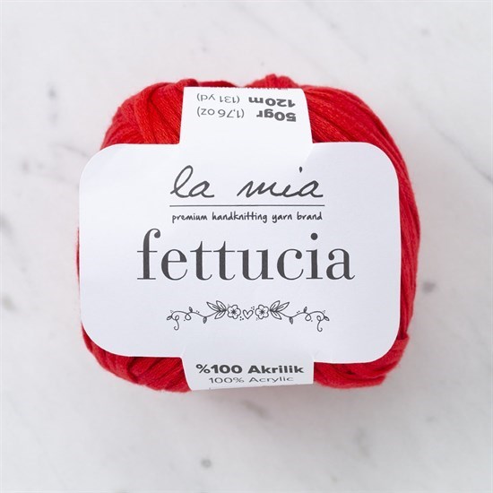 La Mia Fettucia Kırmızı El Örgü İpi - L092 - 33882