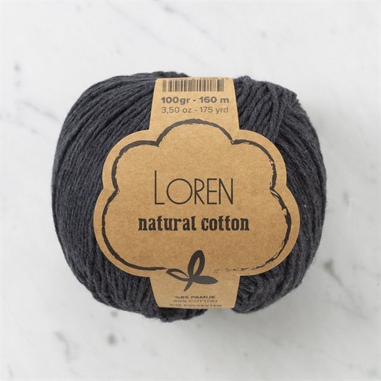 Loren Natural Cotton Füme El Örgü İpi - R081 - 33911