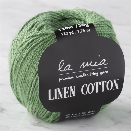 La Mia Linen Cotton Yeşil El Örgü İpi - L113 - 33865