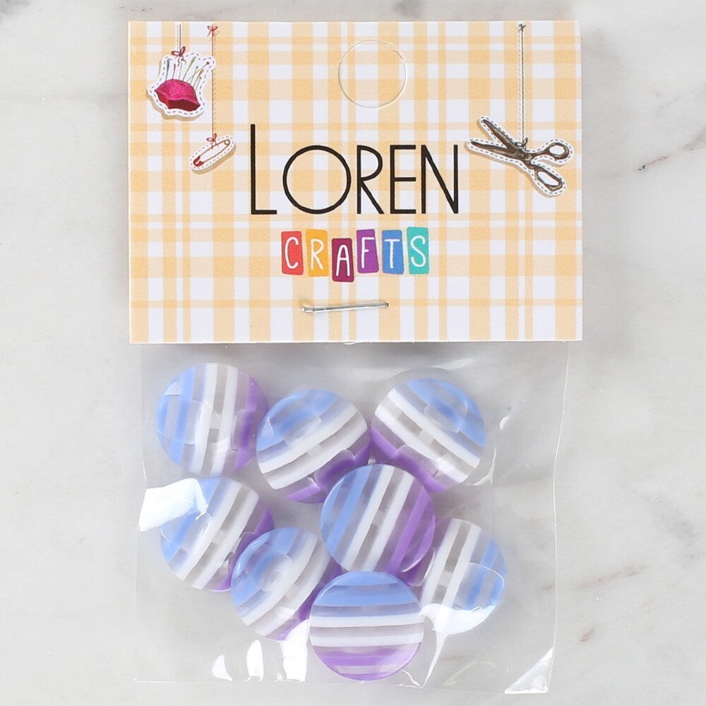 Loren Crafts 8'Li Desenli Düğme - 1092