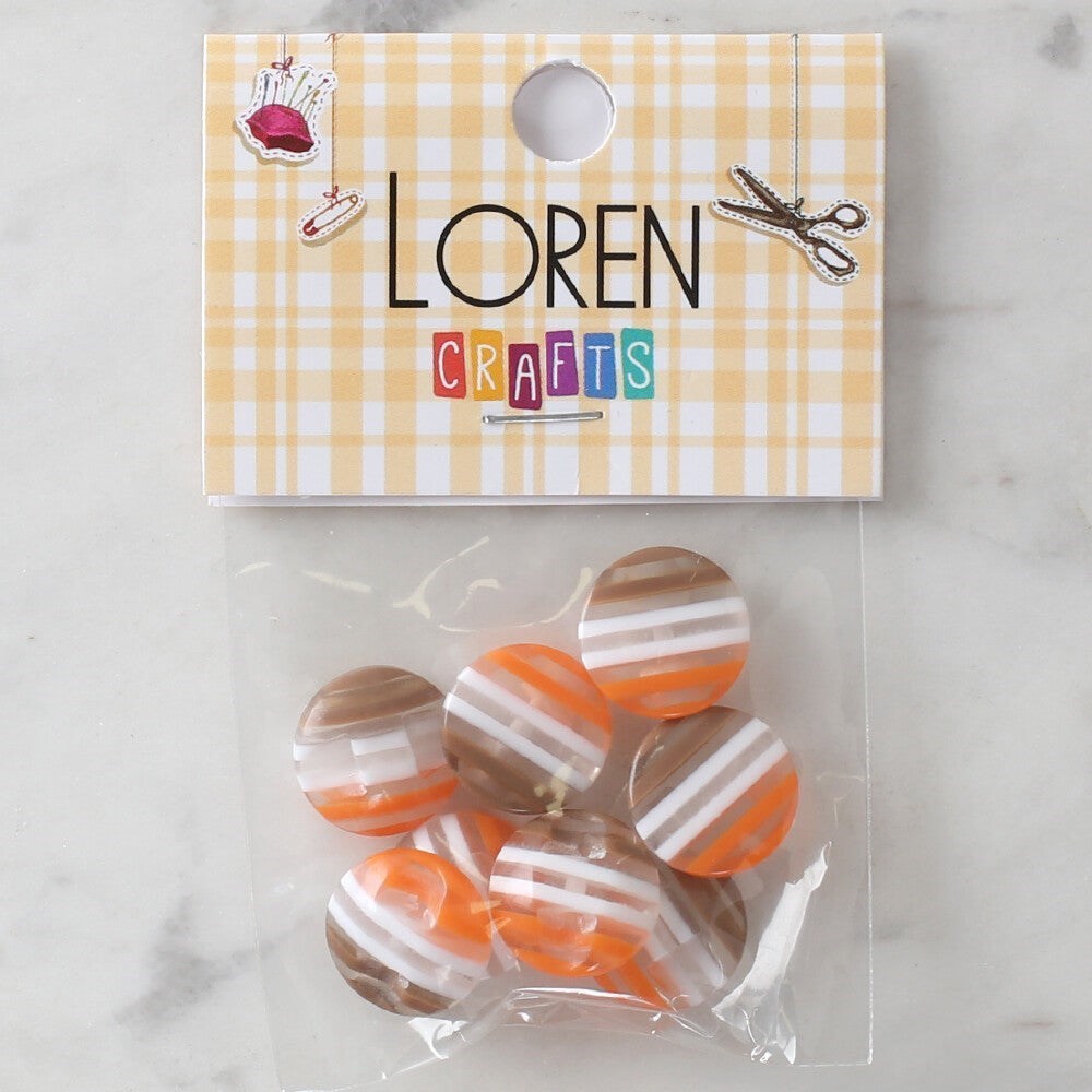 Loren Crafts 8'Li Desenli Düğme - 1087