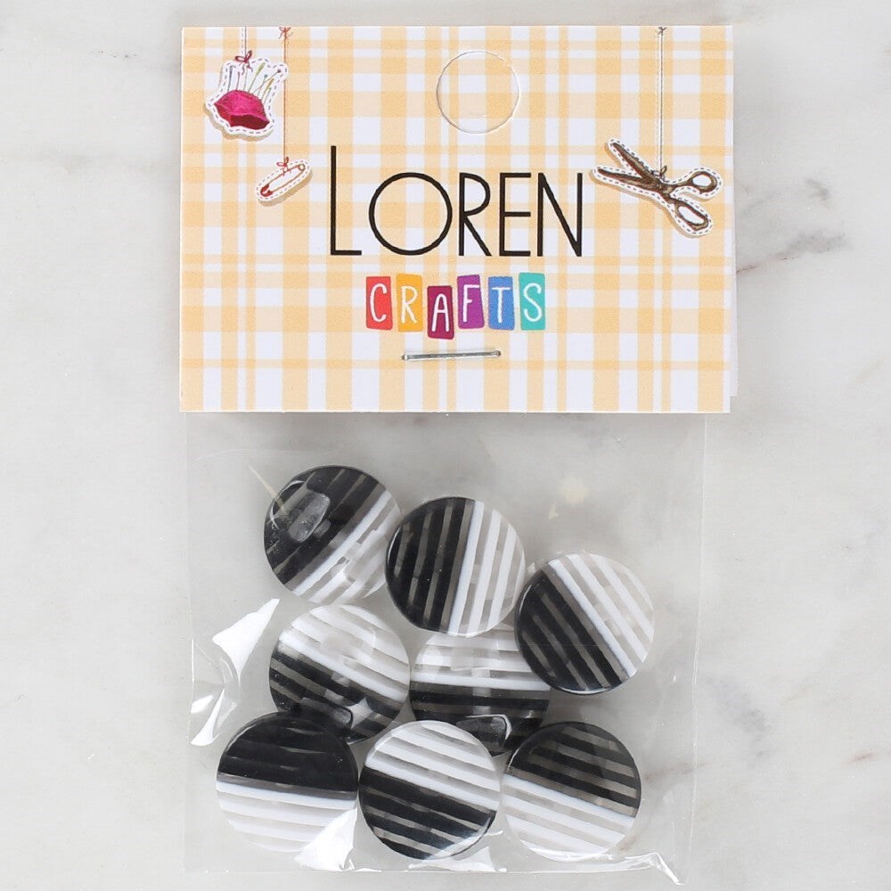 Loren Crafts 8'Li Desenli Düğme - 1089