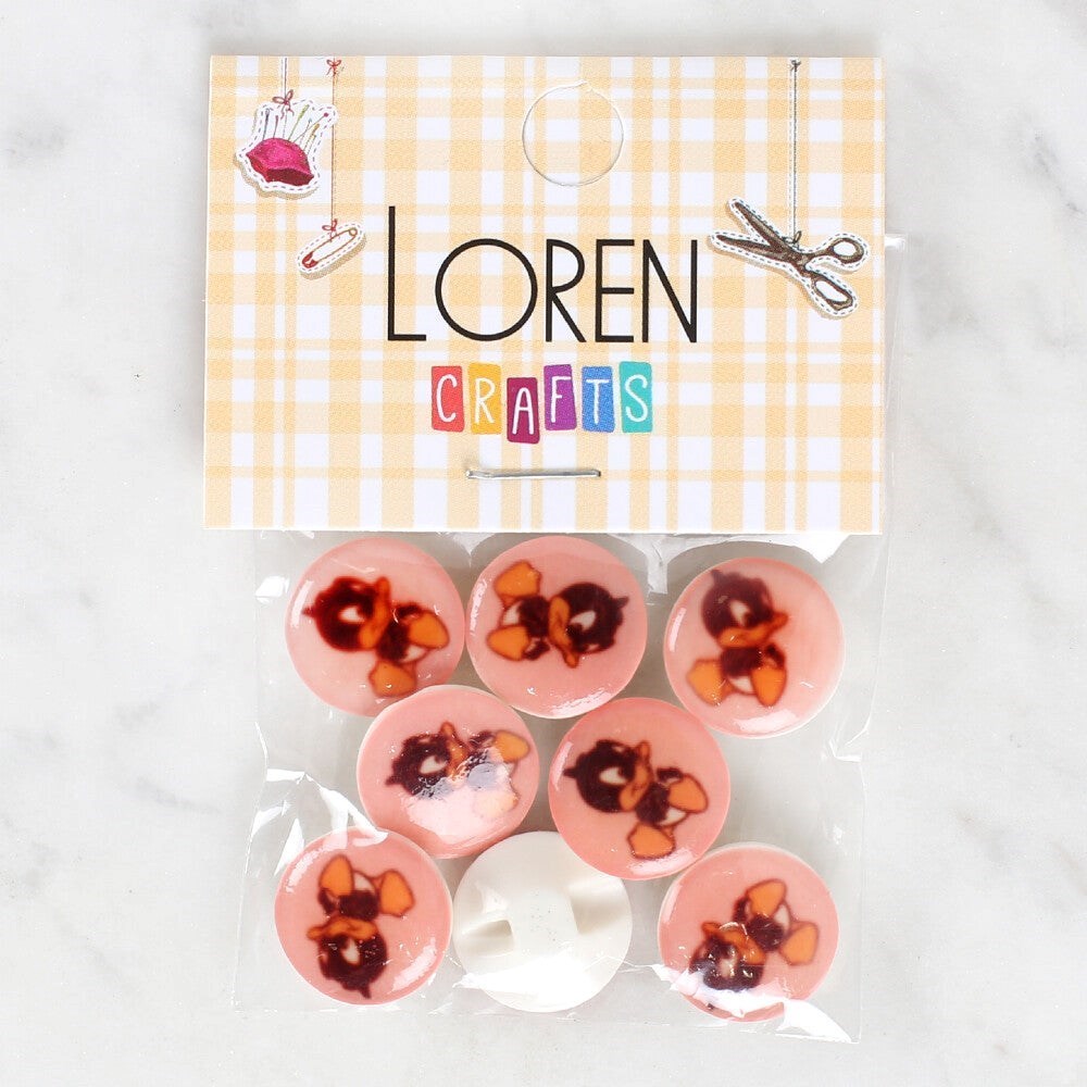 Loren Crafts 8'Li Ördek Düğme - 1206