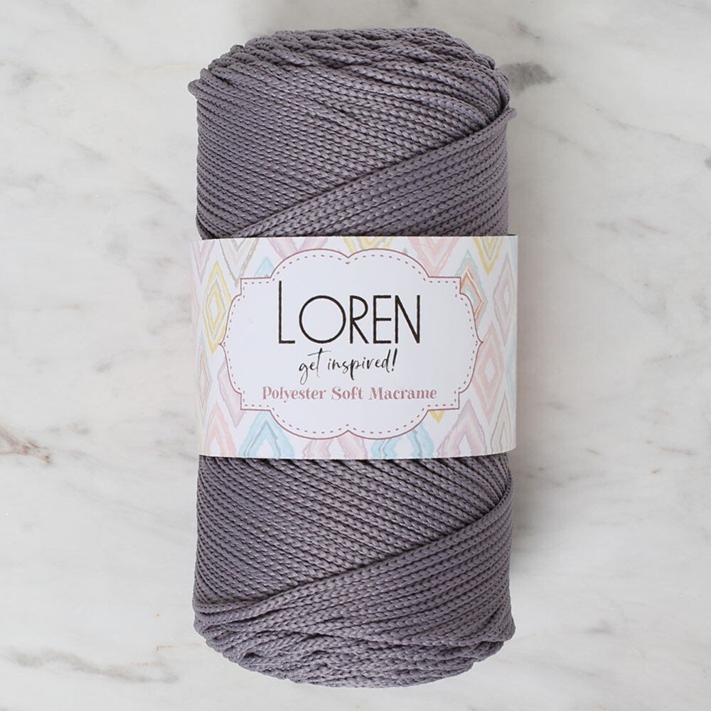 Loren Polyester Soft Macrame Gri El Örgü İpi - Lm050 - 34448