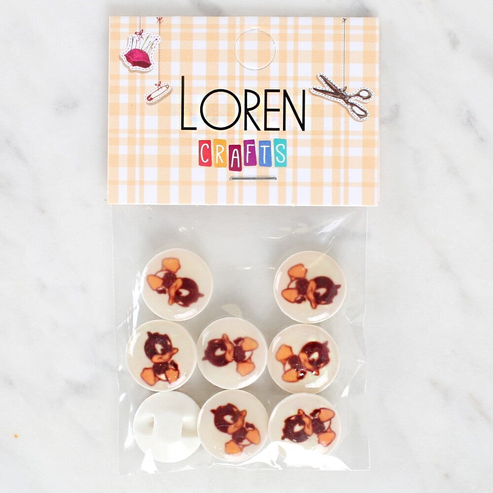 Loren Crafts 8'Li Ördek Düğme - 1201