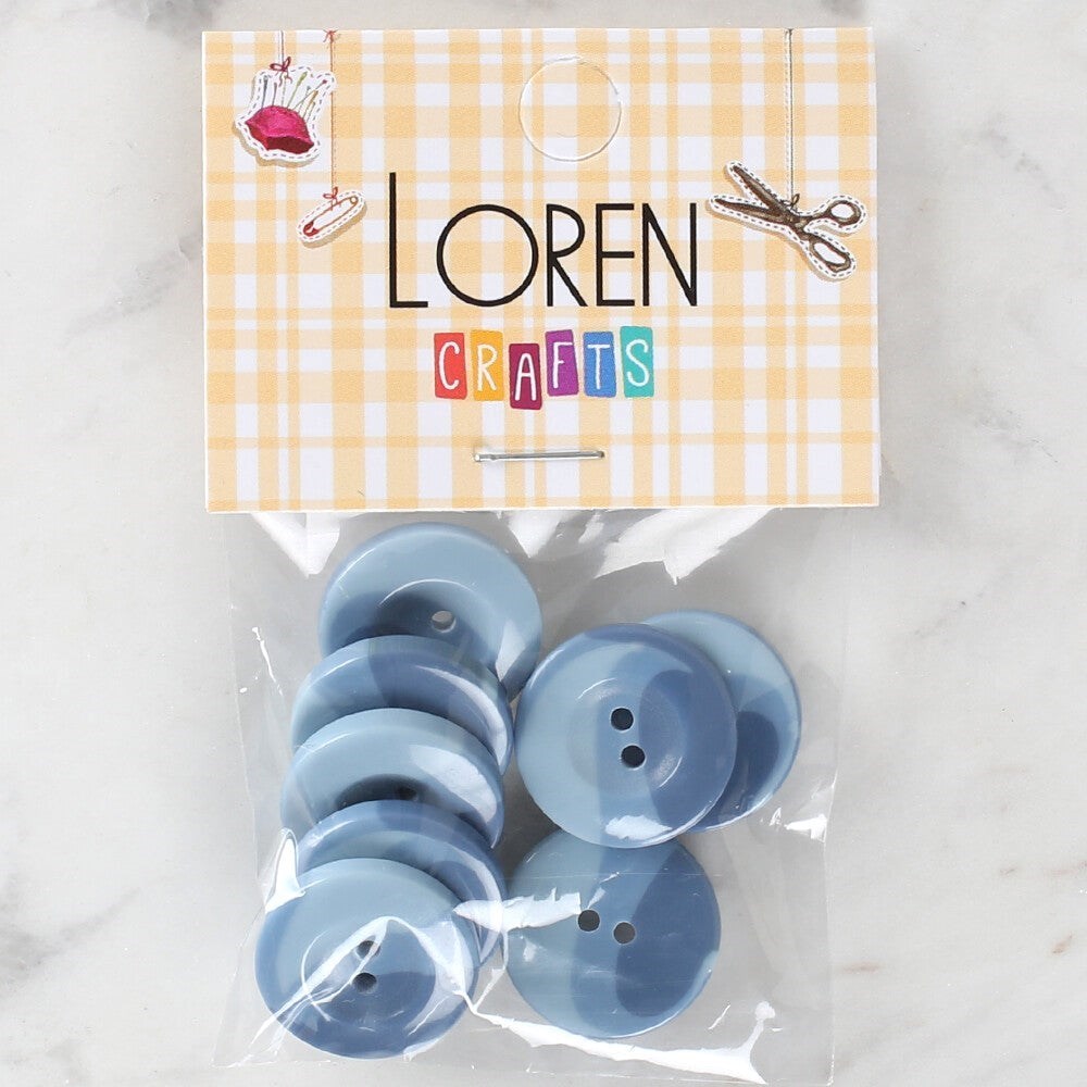 Loren Crafts 8'Li Düğme Mavi - 1132