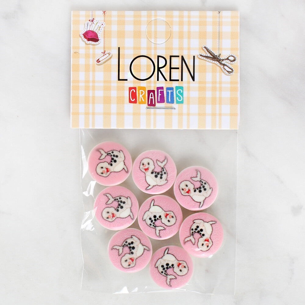 Loren Crafts 8'Li Fok Düğme - 1037