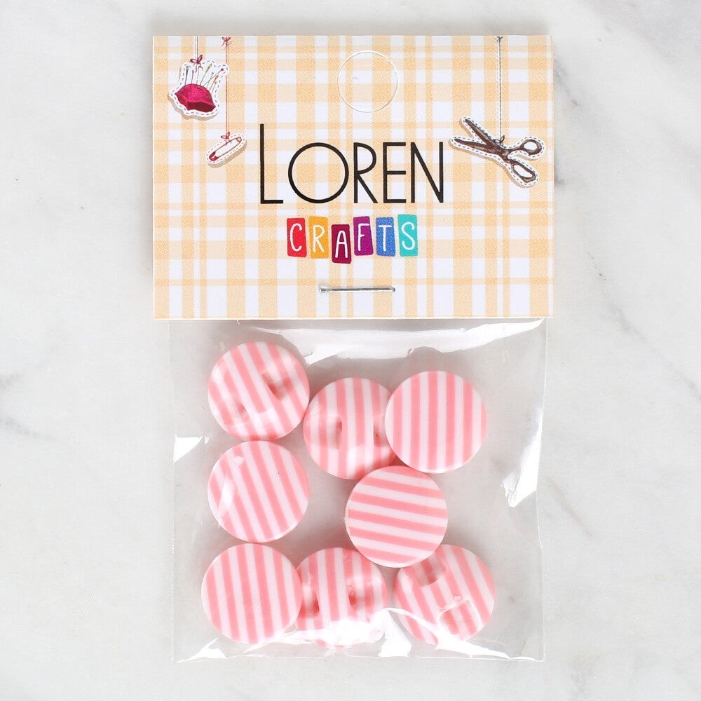 Loren Crafts 8'Li Desenli Düğme - 1105