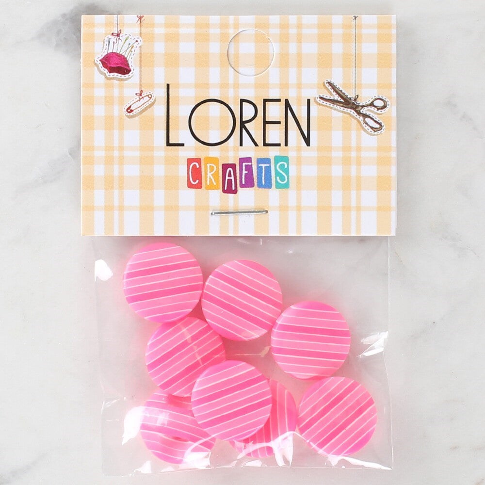 Loren Crafts 8'Li Desenli Düğme - 1095