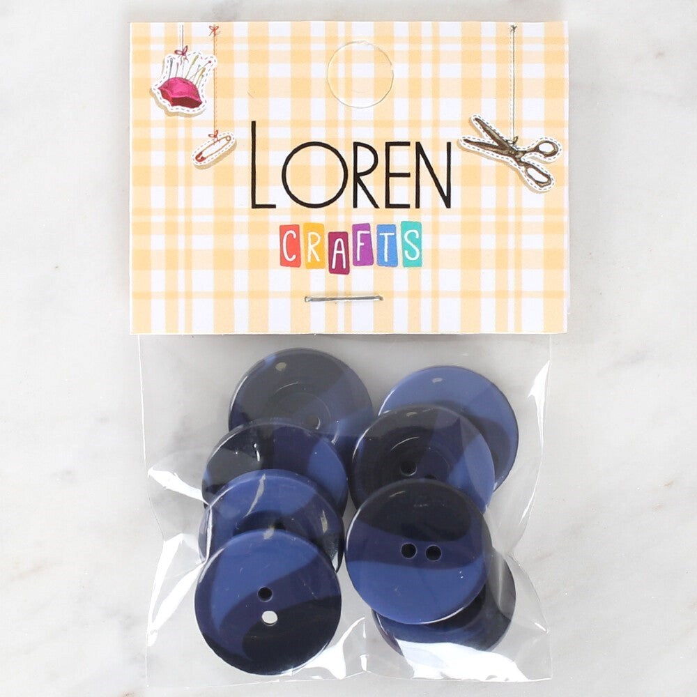 Loren Crafts 8'Li Düğme Mavi - 1141