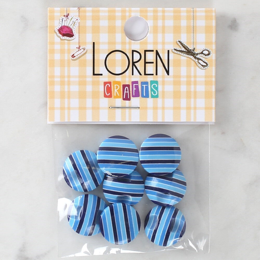 Loren Crafts 8'Li Desenli Düğme - 1101