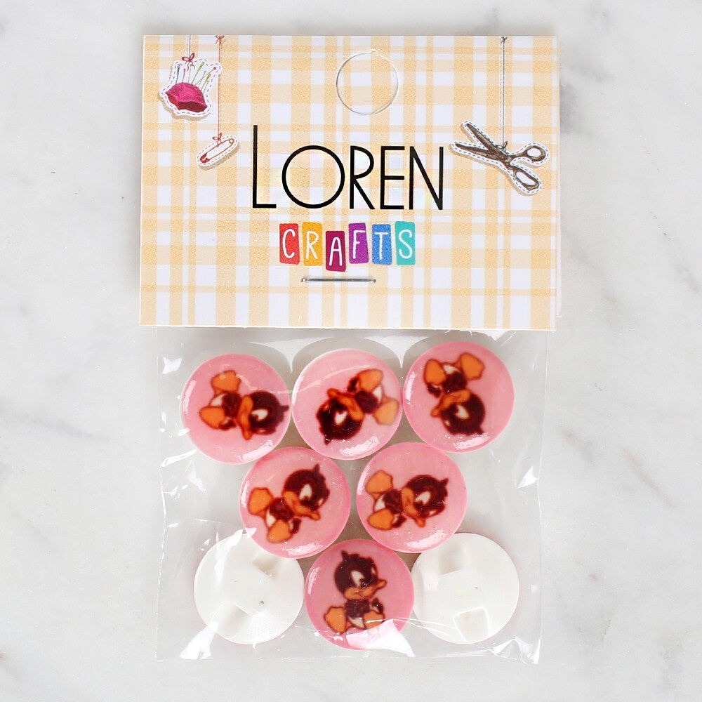 Loren Crafts 8'Li Ördek Düğme - 1208
